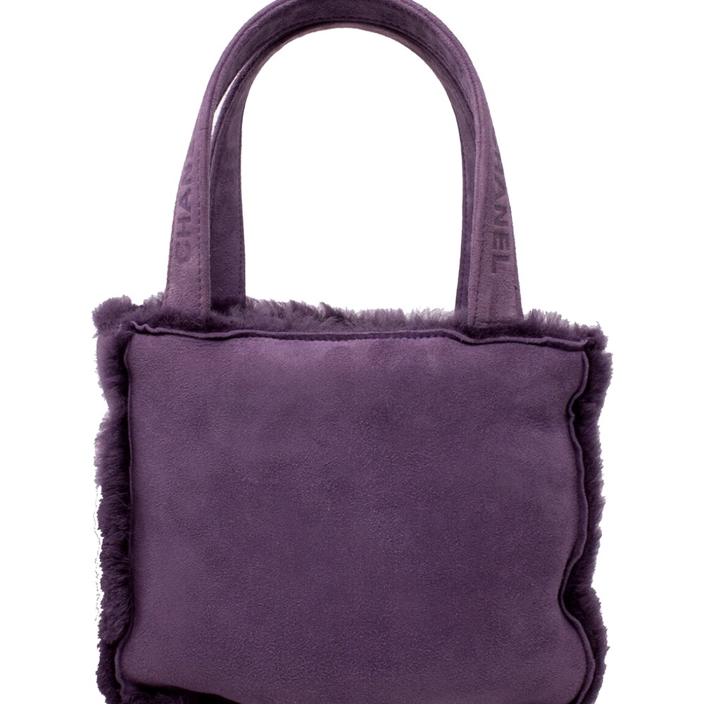 CHANEL Purple Shearling Mini Logo Handbag (Authentic Pre-Owned) - Picture 6 of 14